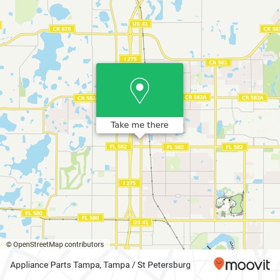 Mapa de Appliance Parts Tampa