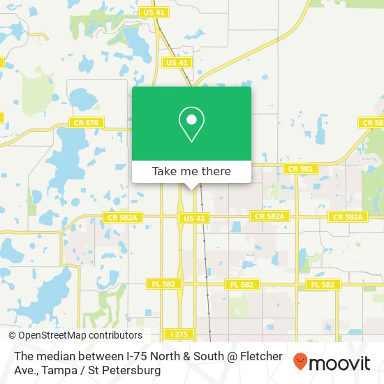 Mapa de The median between I-75 North & South @ Fletcher Ave.