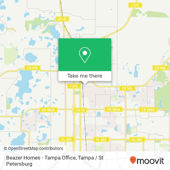 Beazer Homes - Tampa Office map