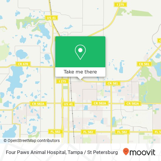 Mapa de Four Paws Animal Hospital