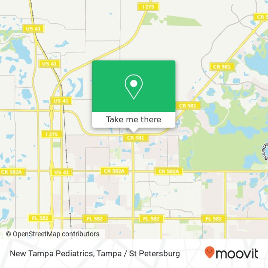 New Tampa Pediatrics map