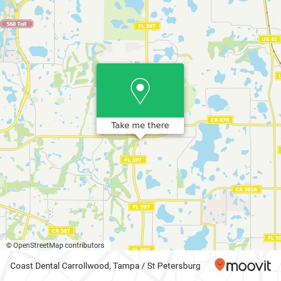 Coast Dental Carrollwood map