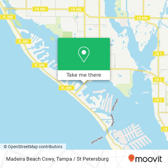 Madeira Beach Cswy map