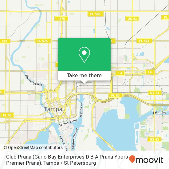 Mapa de Club Prana (Carlo Bay Enterprises D B A Prana Ybors Premier Prana)