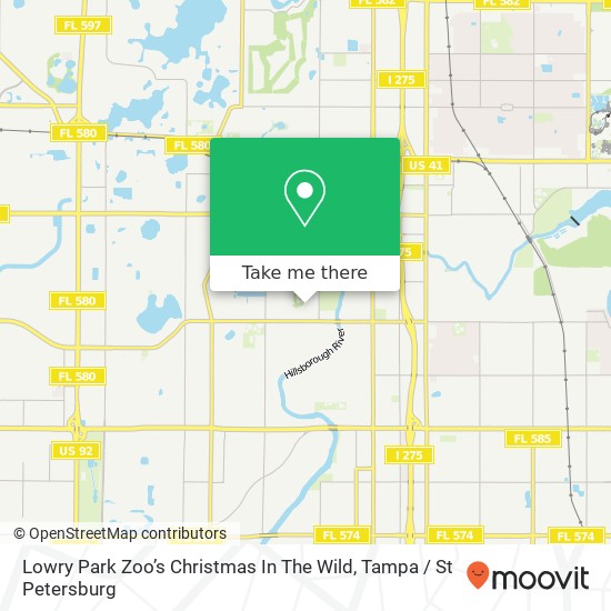 Mapa de Lowry Park Zoo’s Christmas In The Wild