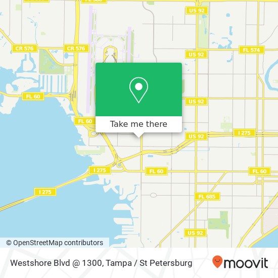 Westshore Blvd @ 1300 map