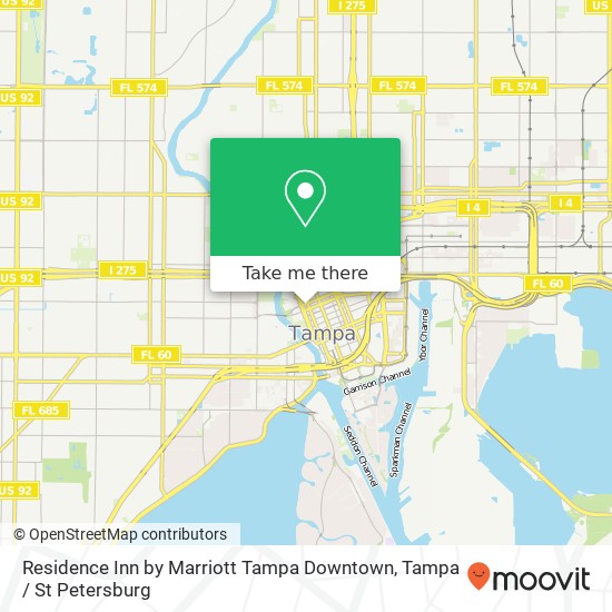 Mapa de Residence Inn by Marriott Tampa Downtown