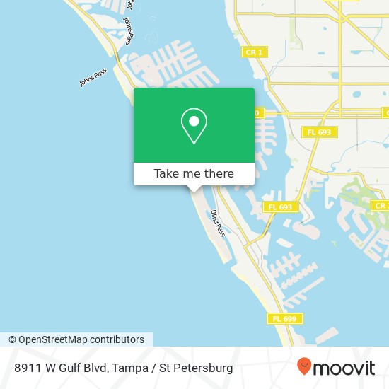 Mapa de 8911 W Gulf Blvd