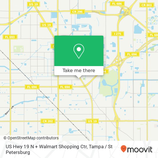 US Hwy 19 N + Walmart Shopping Ctr map