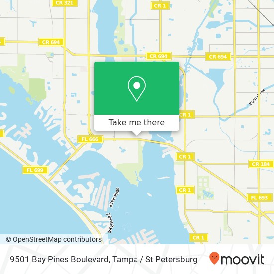 Mapa de 9501 Bay Pines Boulevard