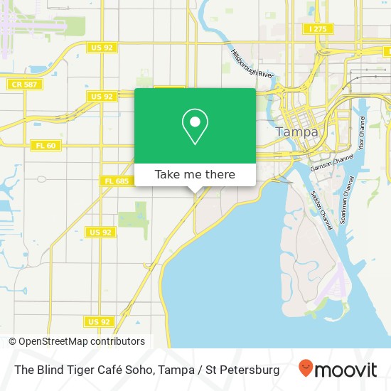 Mapa de The Blind Tiger Café Soho
