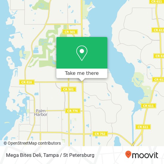 Mega Bites Deli map
