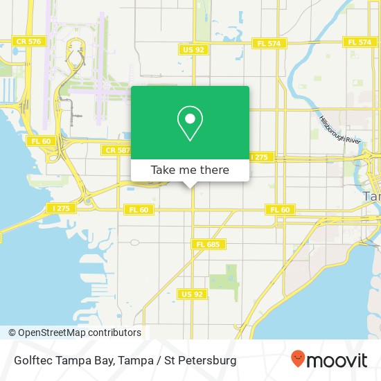 Mapa de Golftec Tampa Bay