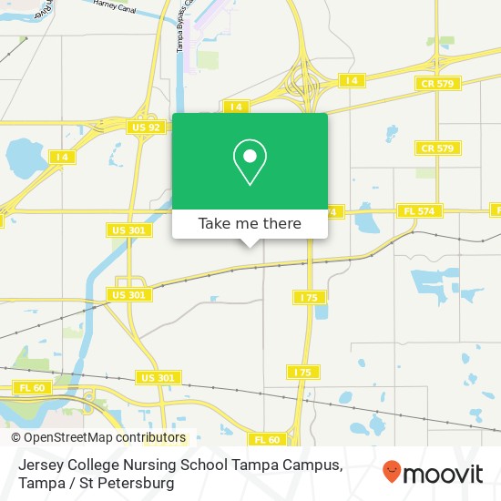 Mapa de Jersey College Nursing School Tampa Campus