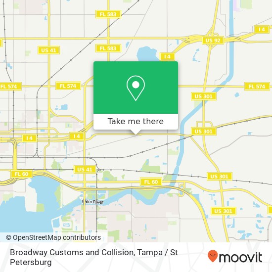 Broadway Customs and Collision map