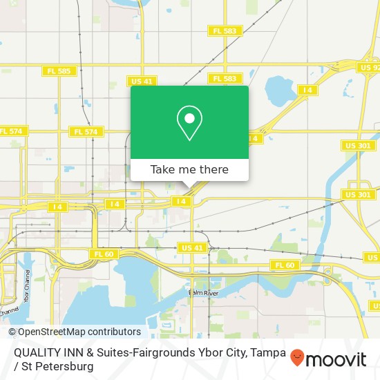 Mapa de QUALITY INN & Suites-Fairgrounds Ybor City