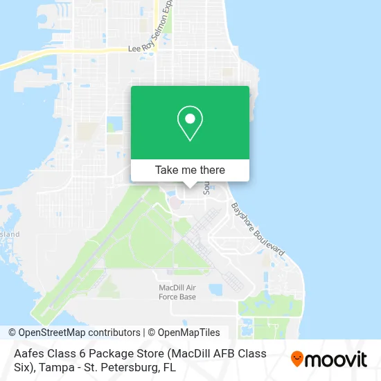 Aafes Class 6 Package Store (MacDill AFB Class Six) map