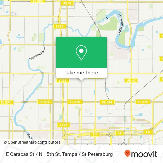E Caracas St / N 15th St map