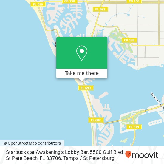 Mapa de Starbucks at Awakening's Lobby Bar, 5500 Gulf Blvd St Pete Beach, FL 33706