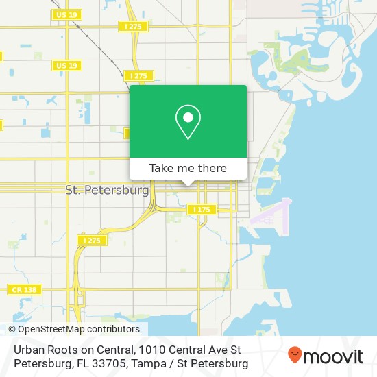 Urban Roots on Central, 1010 Central Ave St Petersburg, FL 33705 map