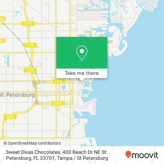 Mapa de Sweet Divas Chocolates, 400 Beach Dr NE St Petersburg, FL 33701