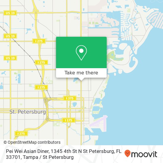 Mapa de Pei Wei Asian Diner, 1345 4th St N St Petersburg, FL 33701