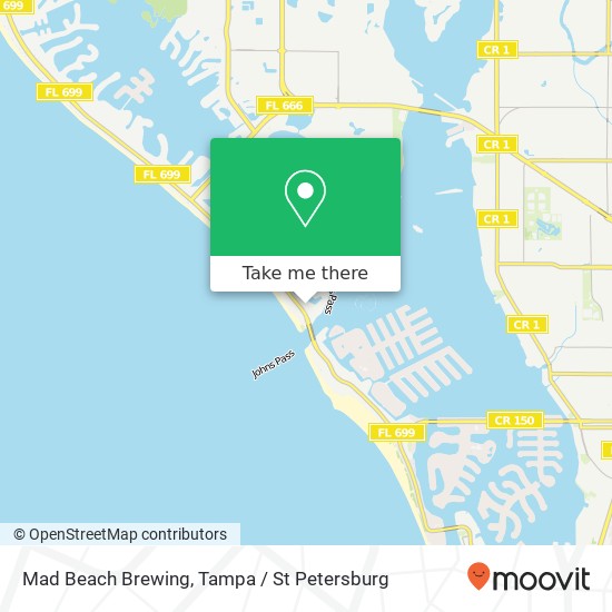 Mapa de Mad Beach Brewing, 12945 Village Blvd Madeira Beach, FL 33708