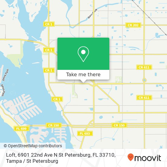 Mapa de Loft, 6901 22nd Ave N St Petersburg, FL 33710