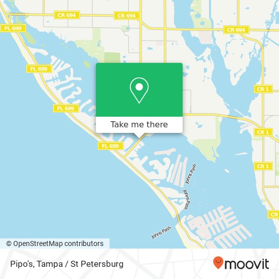 Mapa de Pipo's, Tom Stuart Cswy Madeira Beach, FL 33708