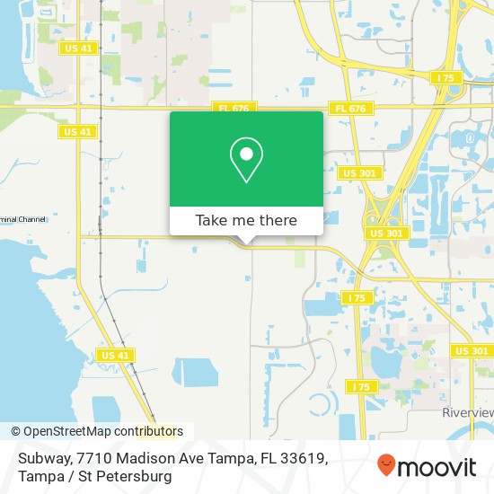 Subway, 7710 Madison Ave Tampa, FL 33619 map