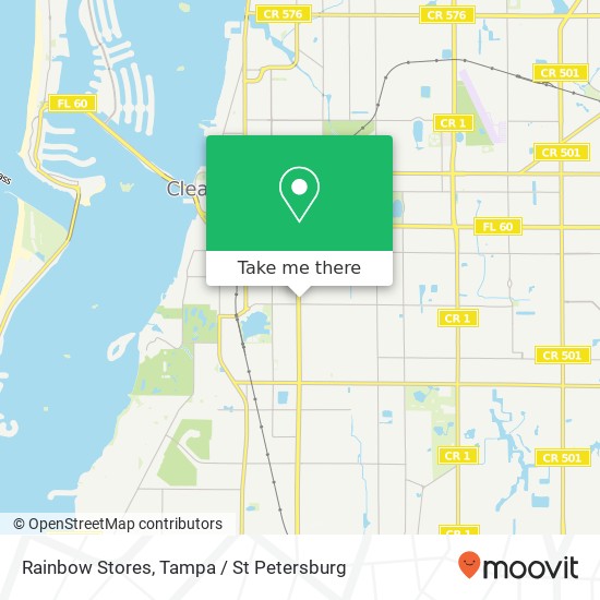 Mapa de Rainbow Stores, 1293 S Missouri Ave Clearwater, FL 33756