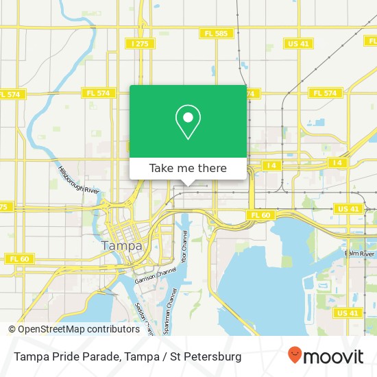 Mapa de Tampa Pride Parade