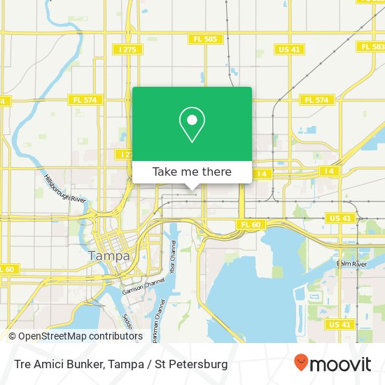 Mapa de Tre Amici Bunker, 1907 N 19th St Tampa, FL 33605