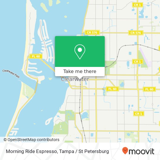 Mapa de Morning Ride Espresso, 647 Cleveland St Clearwater, FL 33755