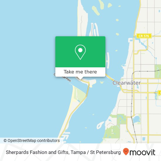 Mapa de Sherpards Fashion and Gifts, 619 S Gulfview Blvd Clearwater Beach, FL 33767