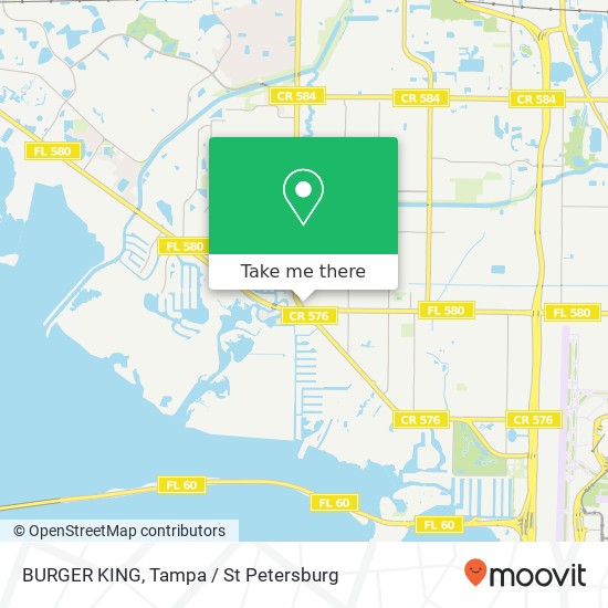 Mapa de BURGER KING, 5405 Sheldon Rd Tampa, FL 33615