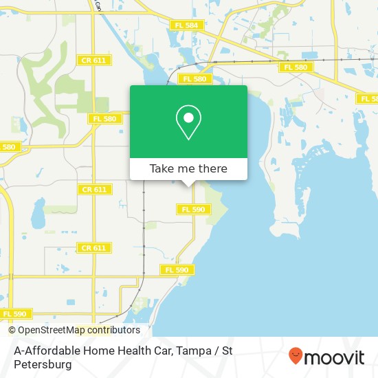 Mapa de A-Affordable Home Health Car, 50 Suncrest Dr Safety Harbor, FL 34695