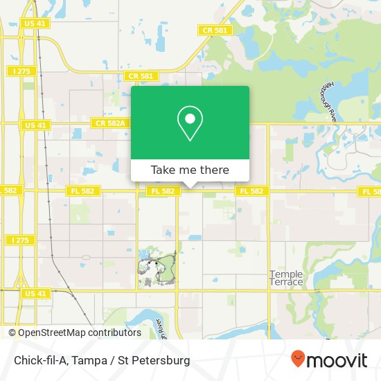 Mapa de Chick-fil-A, 4202 E Fowler Ave Tampa, FL 33620