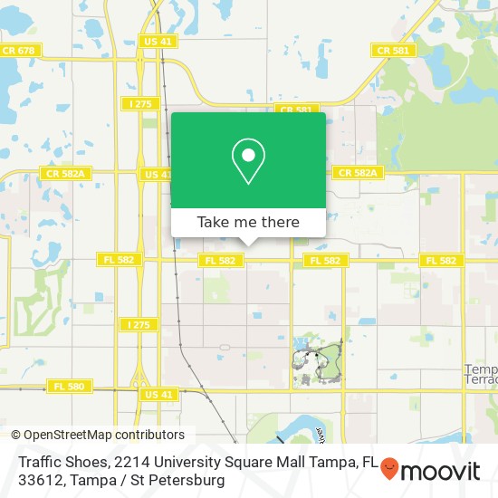 Mapa de Traffic Shoes, 2214 University Square Mall Tampa, FL 33612