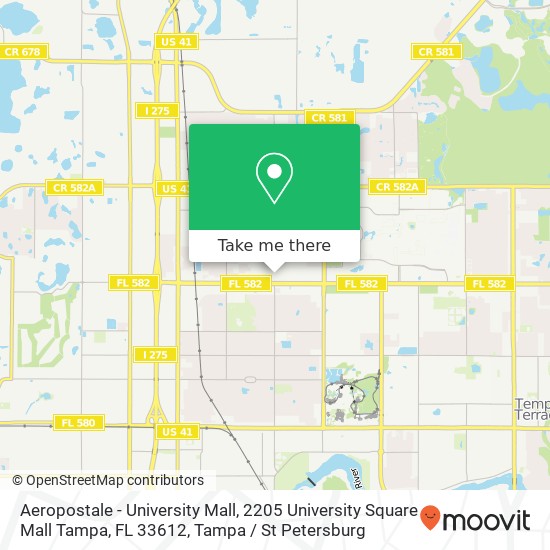 Mapa de Aeropostale - University Mall, 2205 University Square Mall Tampa, FL 33612