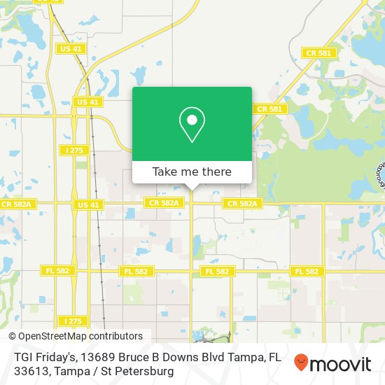 TGI Friday's, 13689 Bruce B Downs Blvd Tampa, FL 33613 map