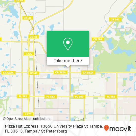 Pizza Hut Express, 13658 University Plaza St Tampa, FL 33613 map
