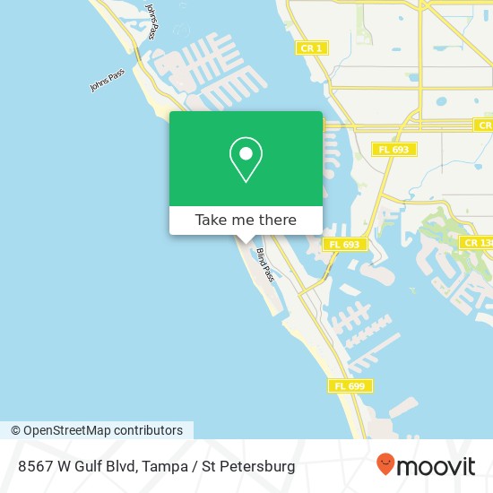 Mapa de 8567 W Gulf Blvd