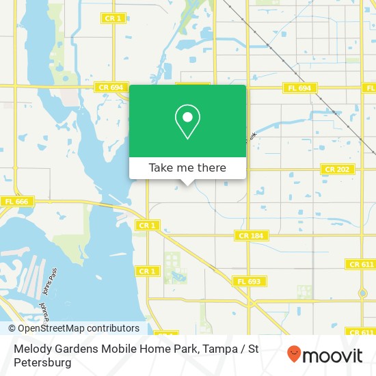 Melody Gardens Mobile Home Park map