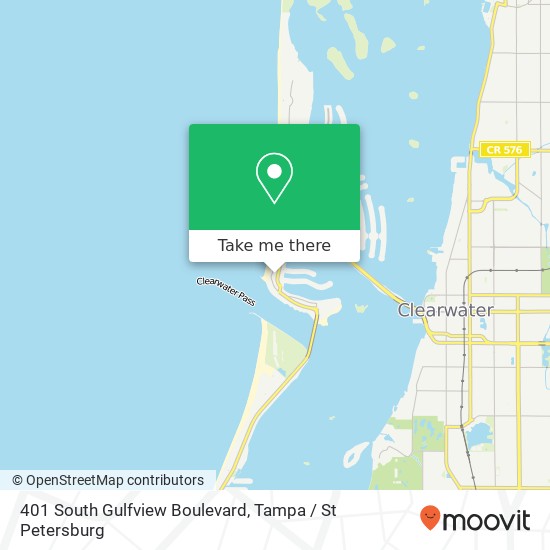 Mapa de 401 South Gulfview Boulevard