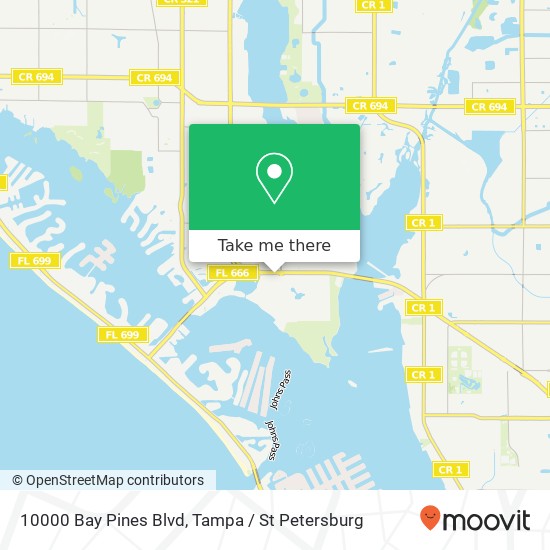 10000 Bay Pines Blvd map