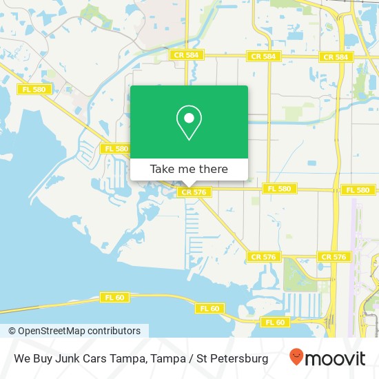 We Buy Junk Cars Tampa map