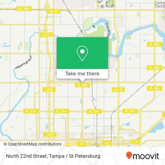 North 22nd Street map