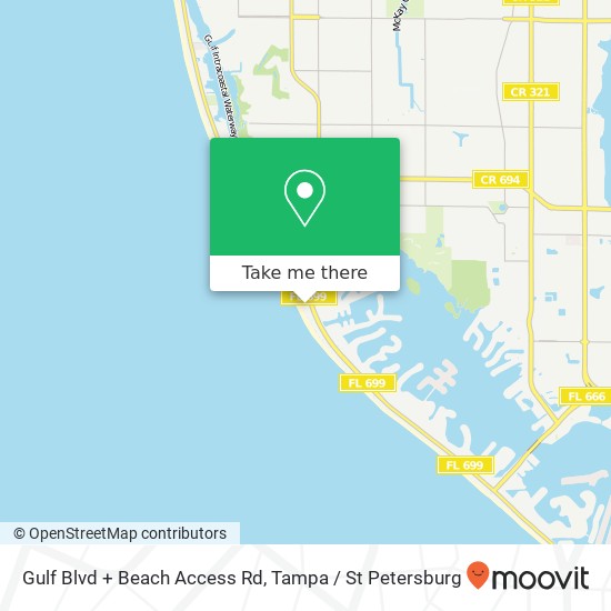 Mapa de Gulf Blvd + Beach Access Rd