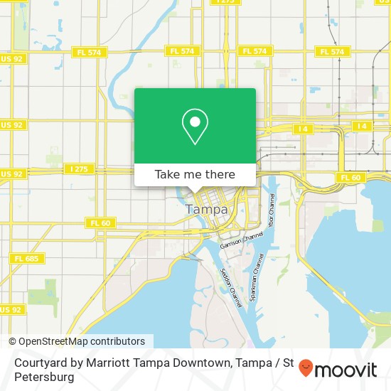 Mapa de Courtyard by Marriott Tampa Downtown